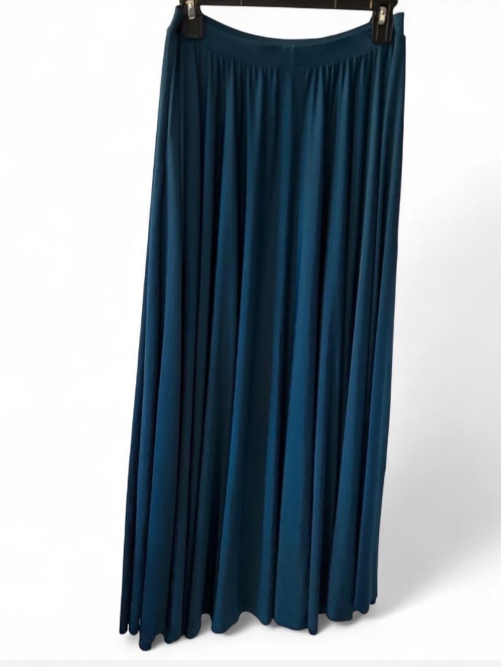 Natalie Dancewear N9112 Women’s Lyrical Flow Floor Length Skirt Teal Stretch - Picture 3 of 5